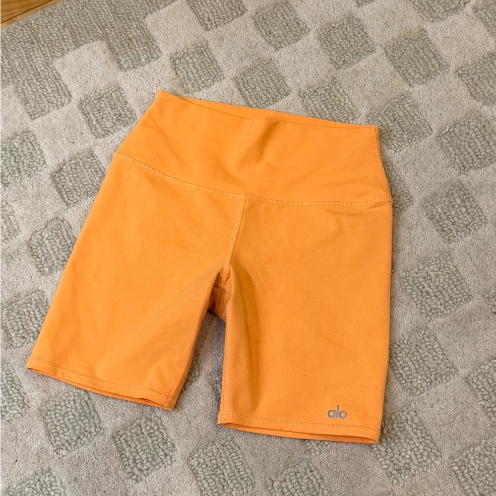 ALO Yoga Women's Bright Orange Bike Shorts